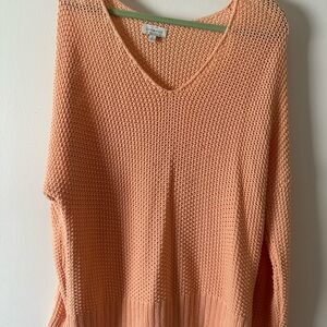 Lucky Brand Peach V-Neck Sweater